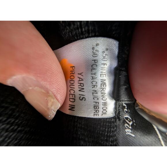 Designer Angel by Sabri Özel Black Knit Wool Blend Cardigan Italy Yarn Artwear - Picture 10 of 10